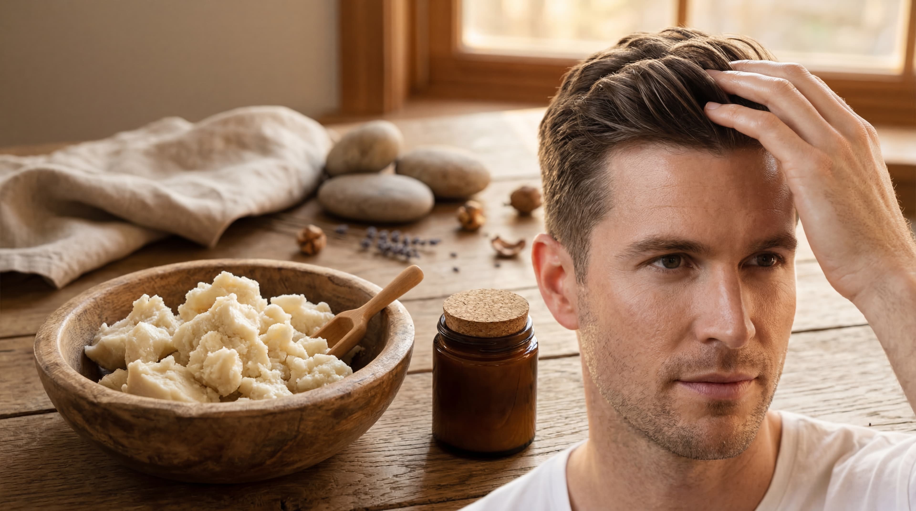 shea butter for men's hair styling
